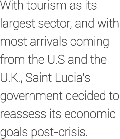 With tourism as its largest sector, and with most arrivals coming from the U.S and the U.K., Saint Lucia’s government...