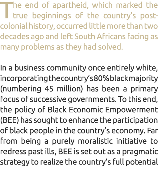 The end of apartheid, which marked the true beginnings of the country’s post-colonial history, occurred little more t...