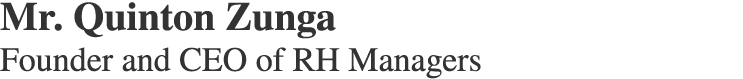 Mr. Quinton Zunga Founder and CEO of RH Managers