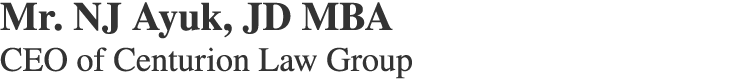 Mr. NJ Ayuk, JD MBA CEO of Centurion Law Group