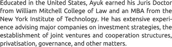 Educated in the United States, Ayuk earned his Juris Doctor from William Mitchell College of Law and an MBA from the ...